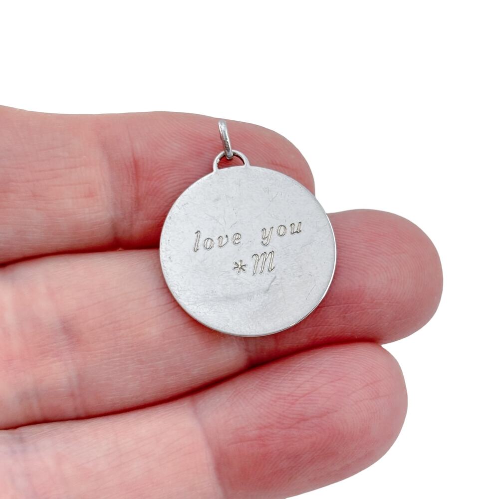 Vintage Sterling Silver 925 Love You Engraved Pendant